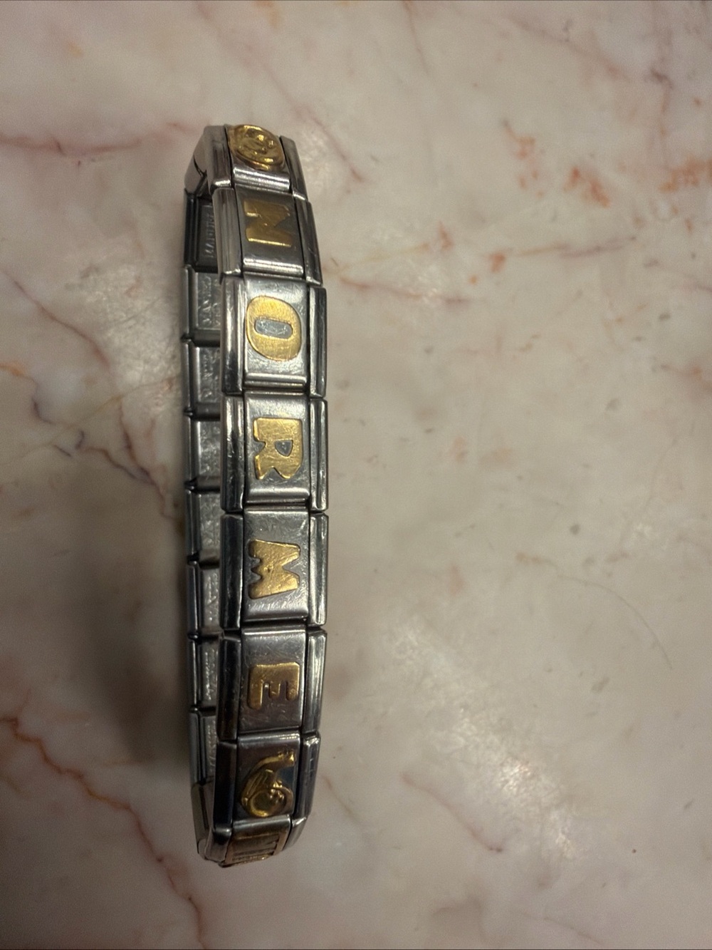 Two-Tone Silver & Gold Link Bracelet for Men